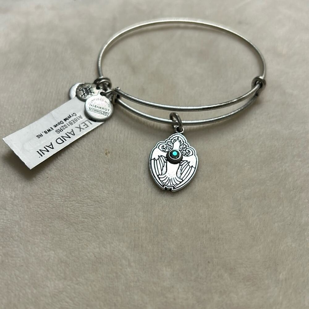 NEW NWT Alex and Ani Crystal Dove Charm Bracelet